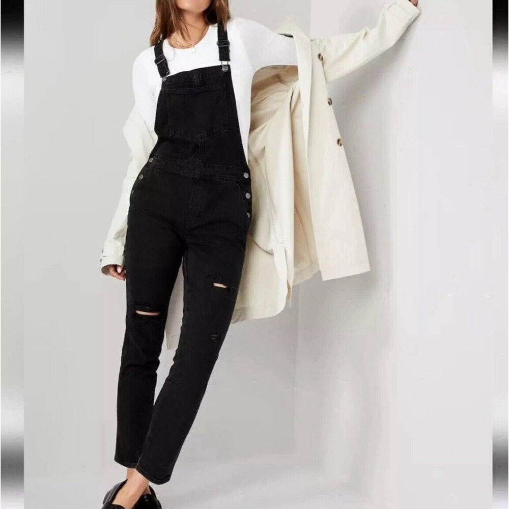 Old Navy Black Denim Overalls